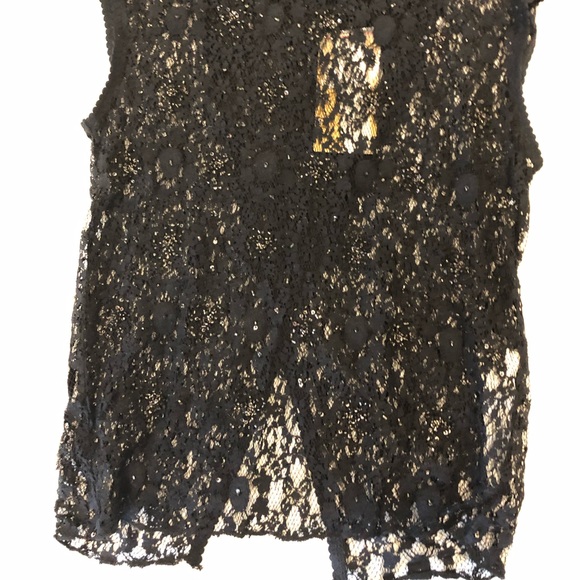 Zara evening black lace rhinestone top S NWT - Picture 8 of 8